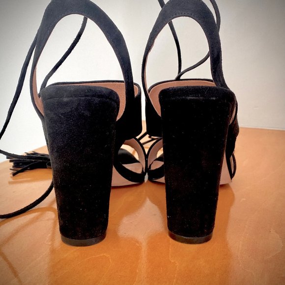 Madewell Black Suede Octavia Tassel-Tie Sandal - Picture 7 of 14